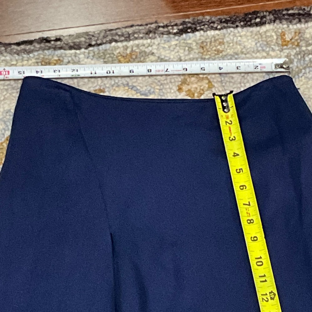 White House Black Market‎ Navy Blue Skirt Asymmetrical Hem Size 10 - Picture 4 of 7